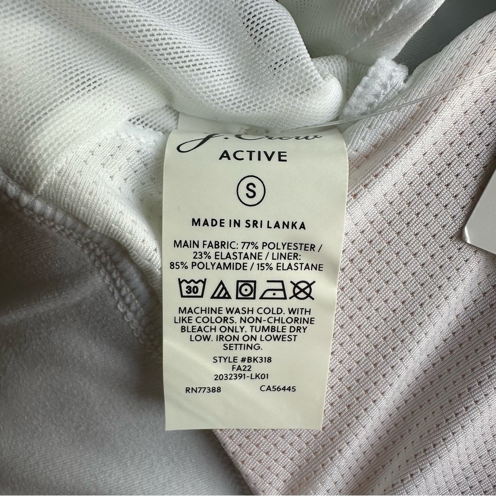 NWT J. Crew CloudStretch High Neck Sports Bra White BK318 Small - Picture 4 of 9